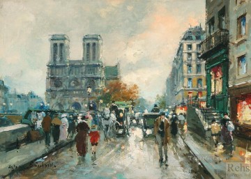 Cityscape Painting - AB notre dame quai saint michel 2 Paris